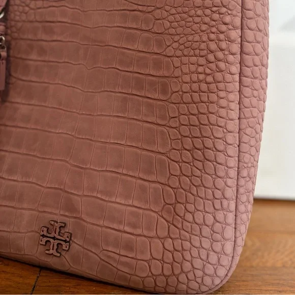 Tory Burch Embossed Thea Genuine Suede Slouchy Shoulder Bag with Pouch. NWT. - Picture 4 of 8